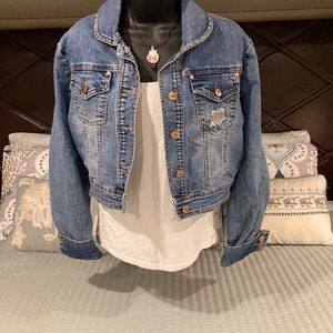 Cropped Denim Jacket. Size L